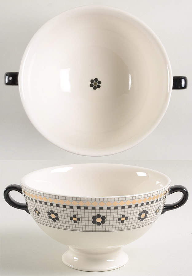 Bistro Tile Individual Handled Soup Bowl by Anthropologie-1