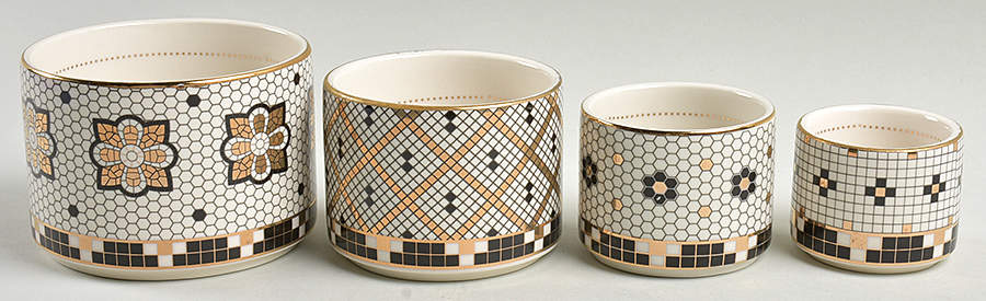 Bistro Tile Measuring Cup Set (1 Cup,1/2 Cup,1/3 Cup,1/4 Cup) by Anthropologie-1