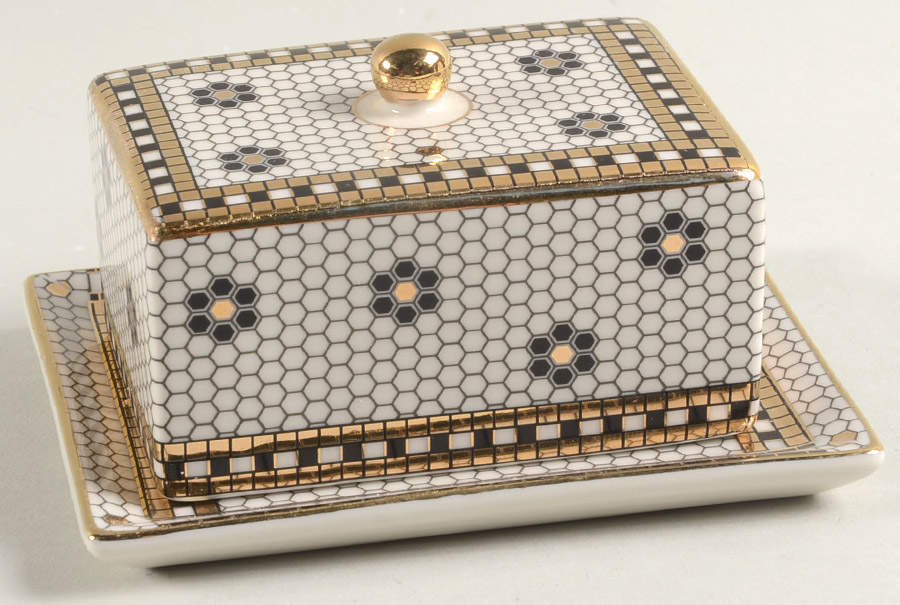 Bistro Tile Rectangular Covered Butter by Anthropologie-1