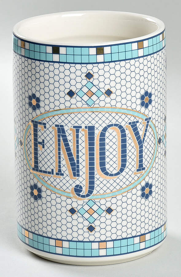 Bistro Tile Medium Canister No Lid by Anthropologie-1