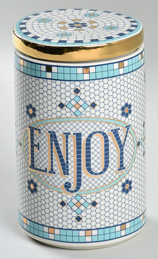 Bistro Tile Medium Canister & Lid by Anthropologie-1