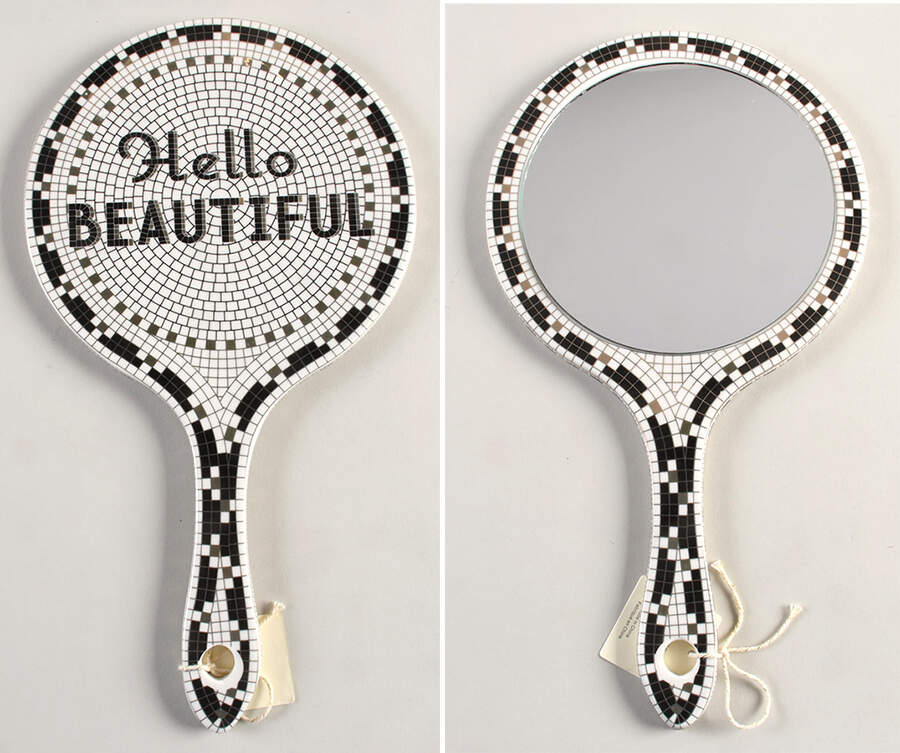 Bistro Tile Hand Mirror by Anthropologie-1