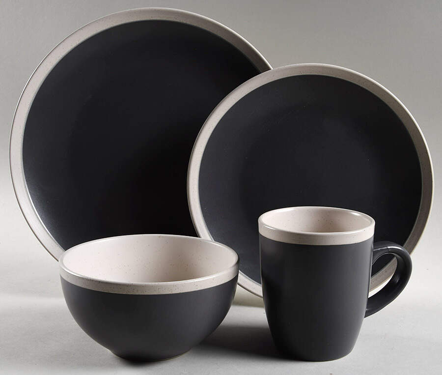 Serenity Dark Gray 4 Piece Place Setting by Stone Lain-1