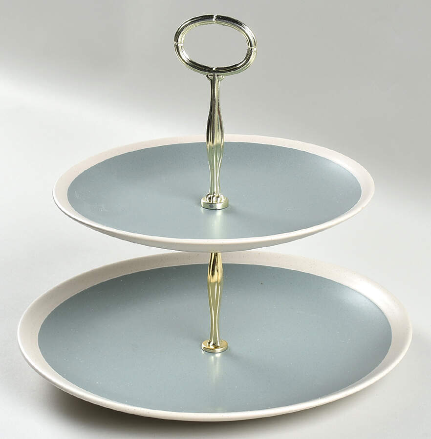 Serenity Green 6 5/8"-10"  2 Tiered Serving Tray (Dp, Sp) HC by Stone Lain-1