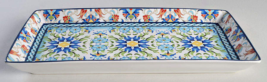 Tunisia 13" Rectangular Serving Platter by 222 Fifth (PTS)-1