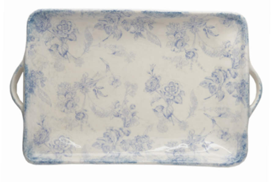 Giulietta Blue 17" Rectangular Handled Tray by Arte Italica-1