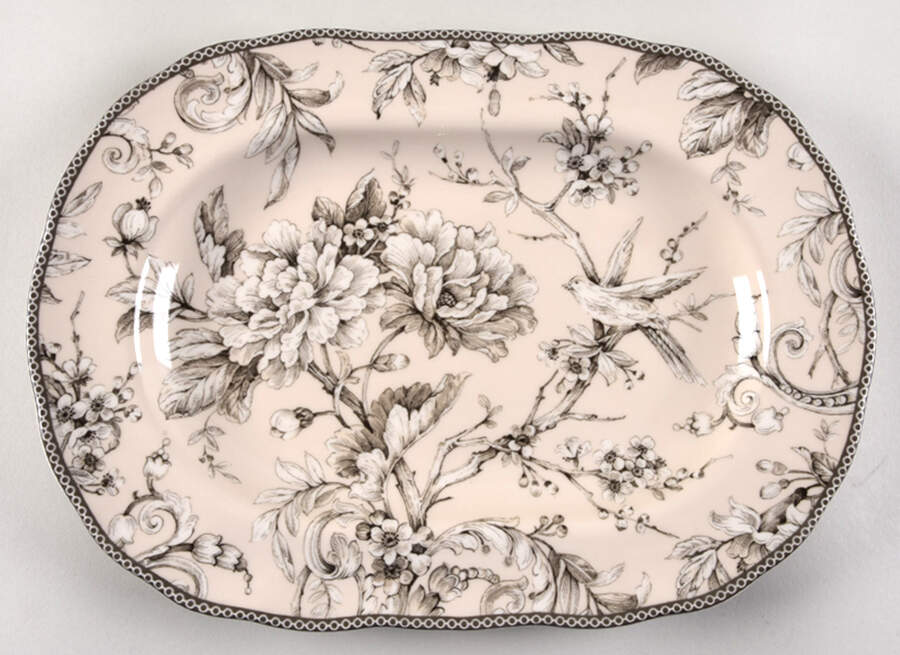 Adelaide Antique White 14" Oval Serving Platter by 222 Fifth (PTS)-1