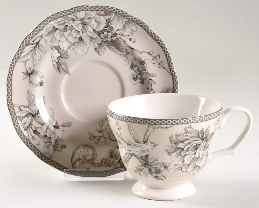 Adelaide Antique White Footed Cup & Saucer Set by 222 Fifth (PTS)-1