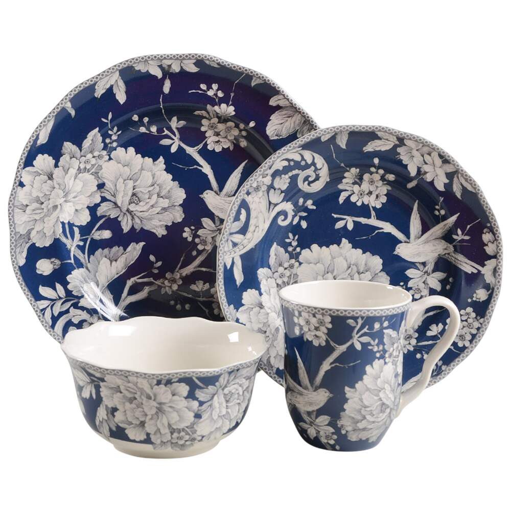 Adelaide Dark Blue 4 Piece Place Setting by 222 Fifth (PTS)-1