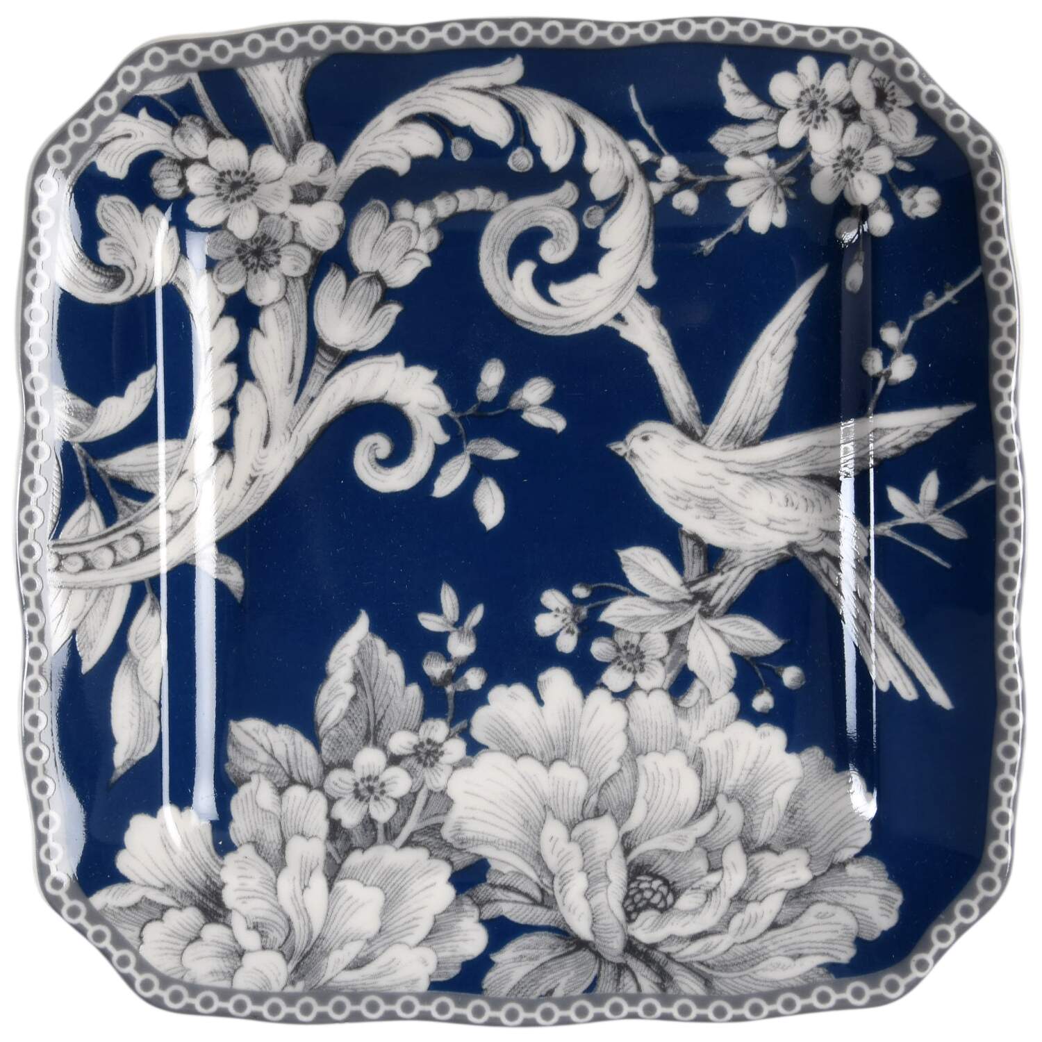 Adelaide Dark Blue Square Appetizer Plate by 222 Fifth (PTS)-1