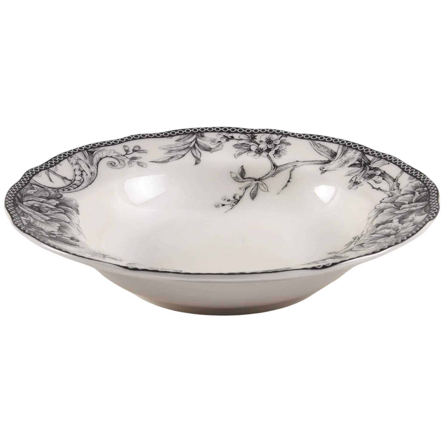 Adelaide Black Large Rim Soup Bowl by 222 Fifth (PTS)-1