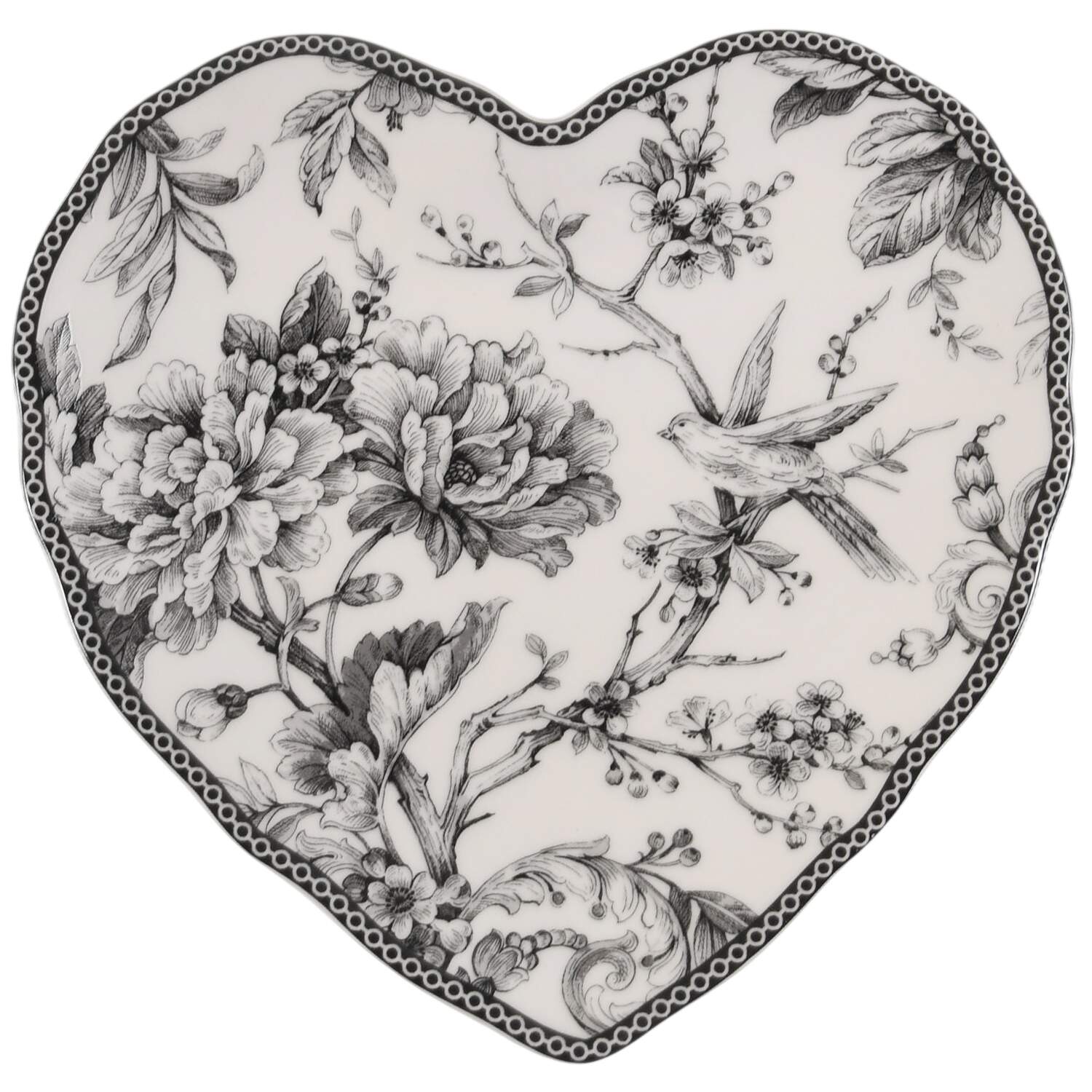 Adelaide Black Heart Shaped Plate by 222 Fifth (PTS)-1