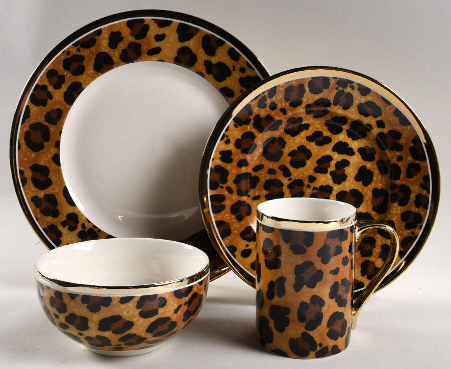 Serengeti Leopard 4 Piece Place Setting by 222 Fifth (PTS)-1