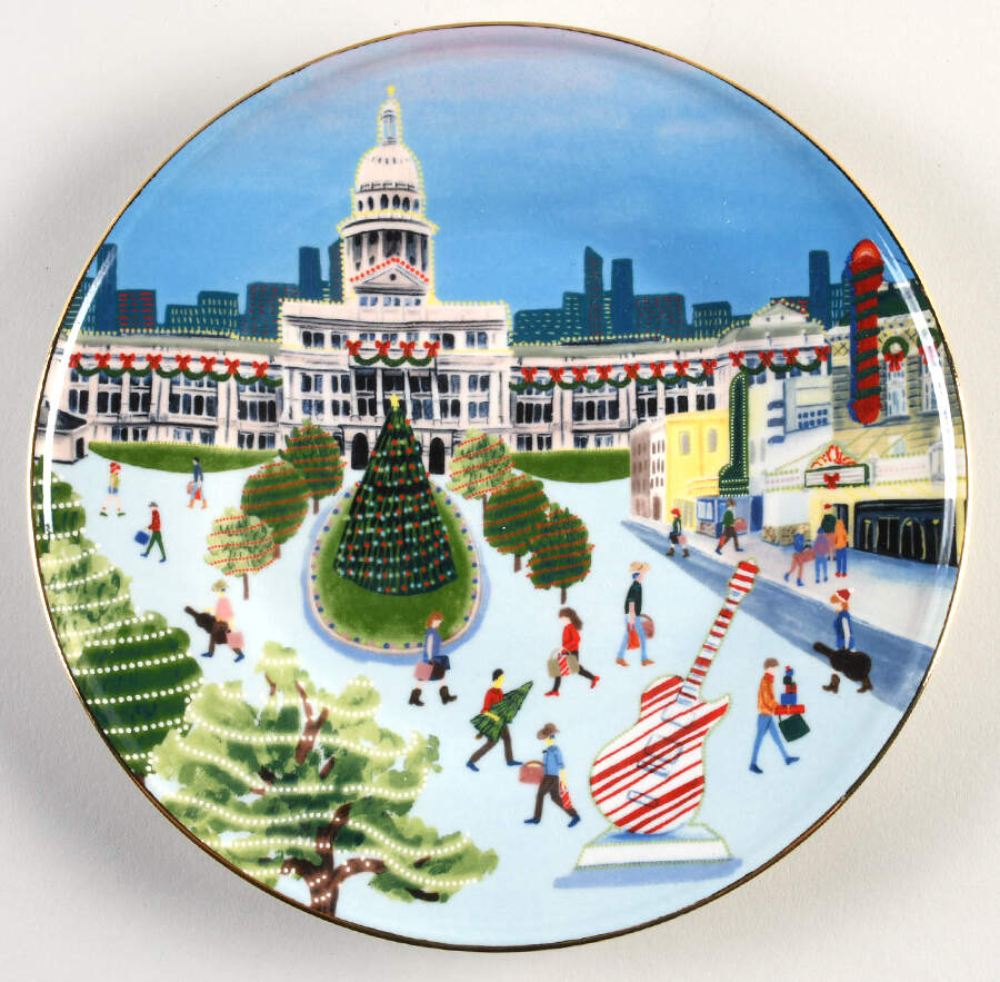 Christmas Time in the City Salad Plate by Anthropologie-1