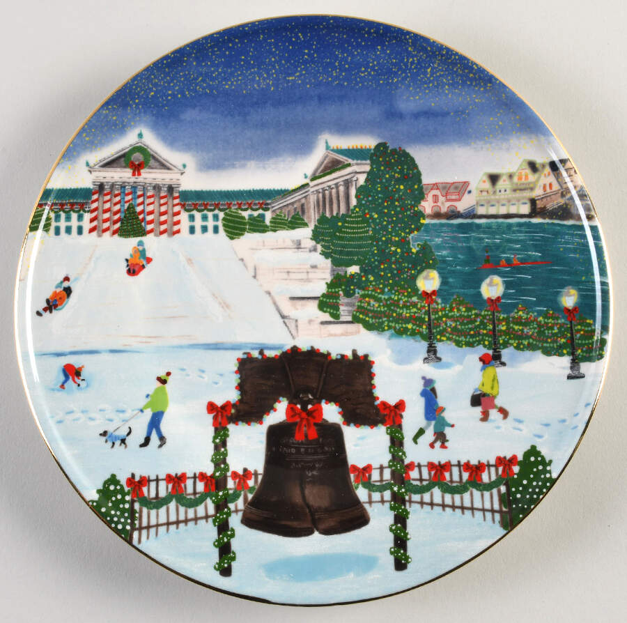Christmas Time in the City Salad Plate by Anthropologie-1