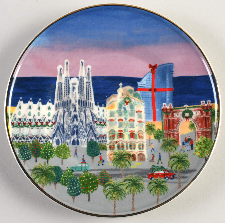 Christmas Time in the City Salad Plate by Anthropologie-1