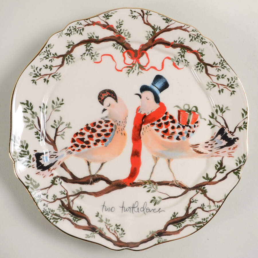 Twelve Days of Christmas Menagerie Salad/Dessert Plate by Anthropologie-1