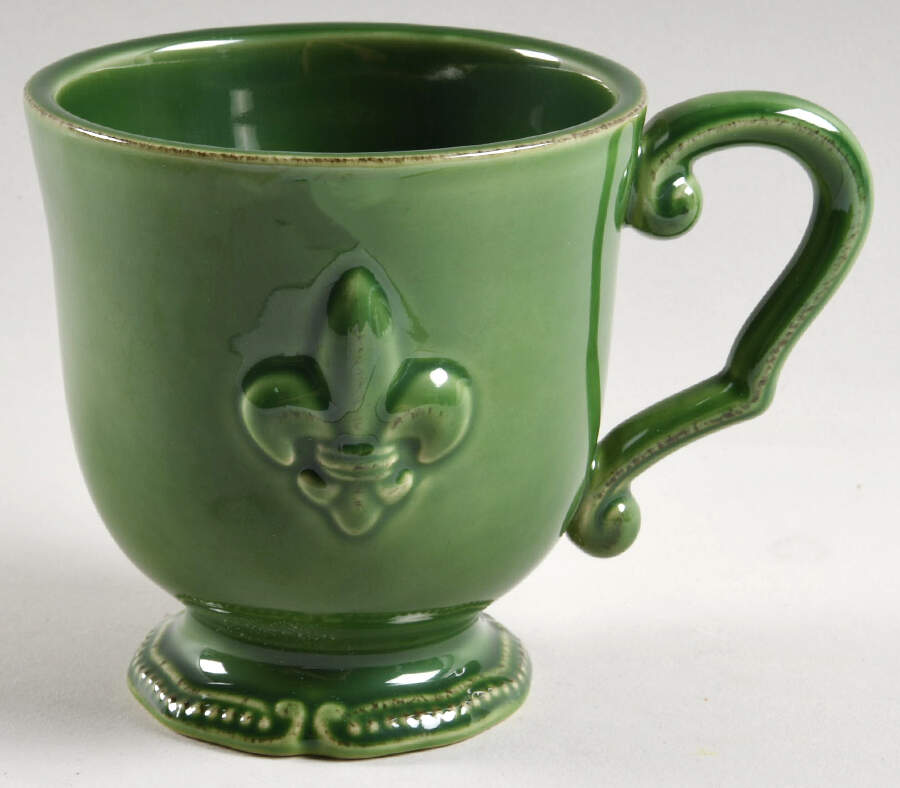 Fleur de Lis Green Mug by Artimino-1