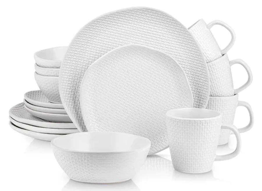 Abigail White Dinner Plate by Stone Lain-1