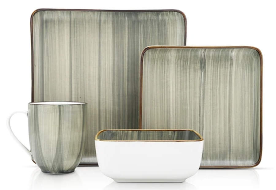Esmeralda Green Square Dinner Plate by Stone Lain-1