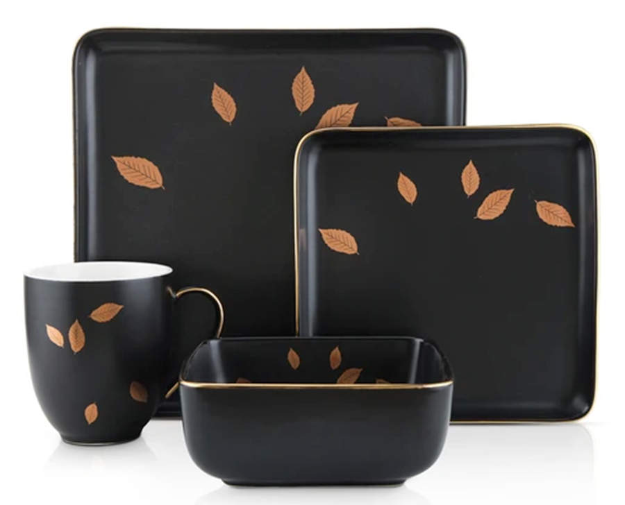 Jasper Black Square Dinner Plate by Stone Lain-1