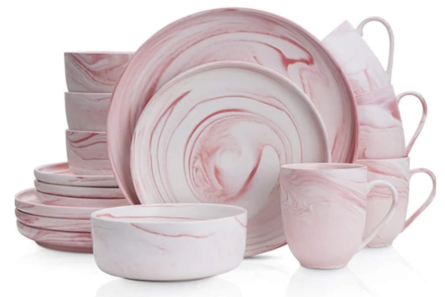 Brighton Pink Dinner Plate by Stone Lain-1