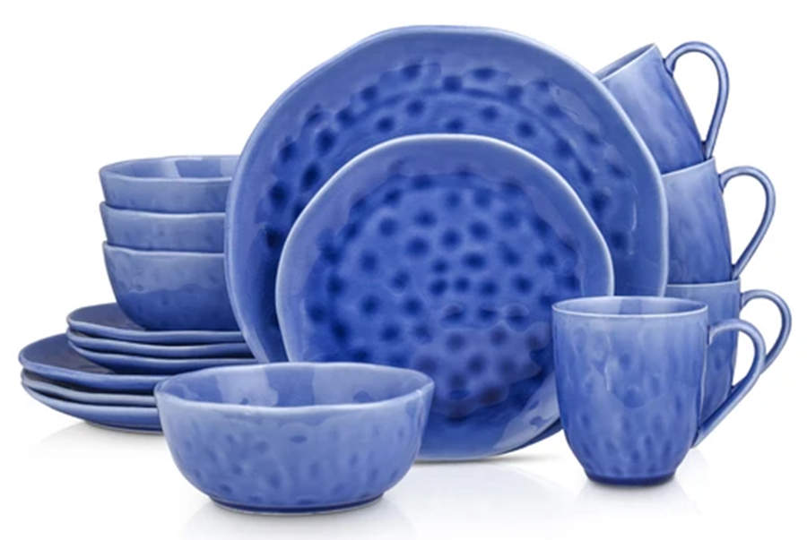 Constance Blue Dinner Plate by Stone Lain-1