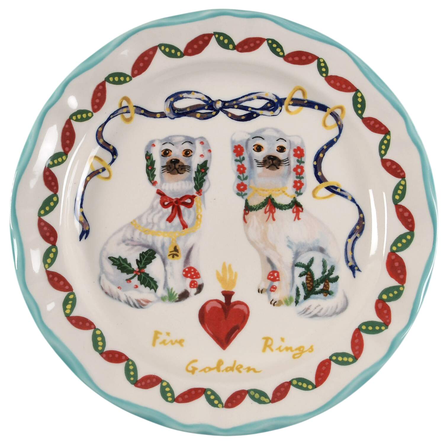 12 Days of Christmas (Nathalie Lete) Salad/Dessert Plate by Anthropologie-1