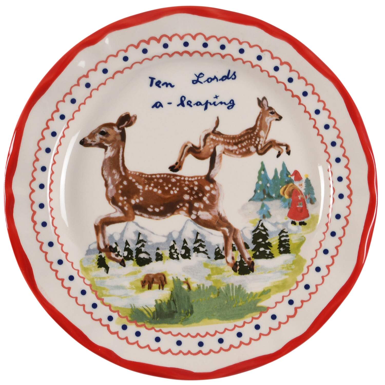 12 Days of Christmas (Nathalie Lete) Salad/Dessert Plate by Anthropologie-1