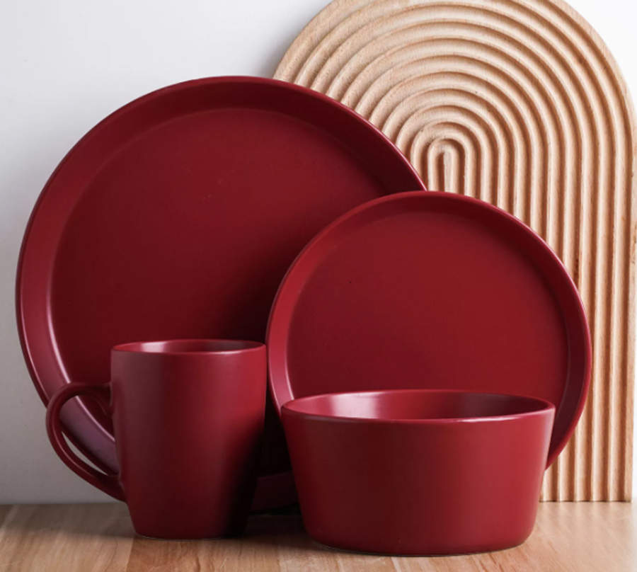 Michelle Red Dinner Plate by Stone Lain-1