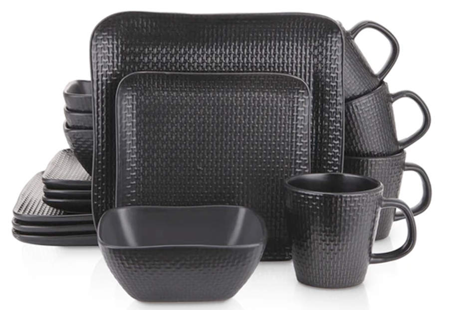 Olivia Black Dinner Plate by Stone Lain-1