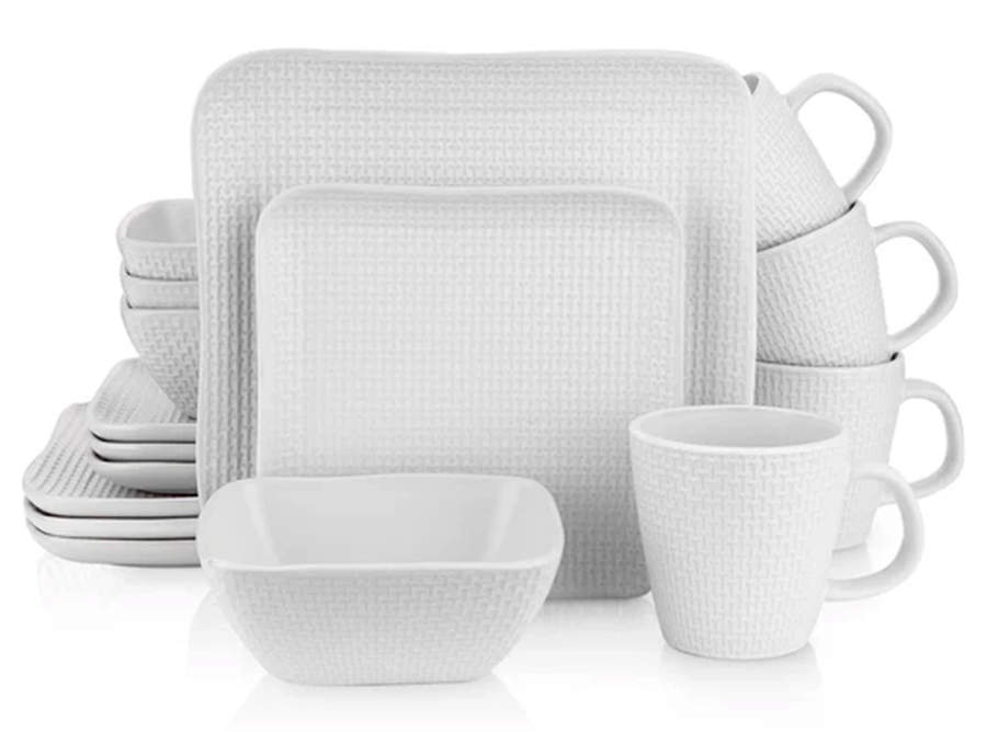 Olivia White Dinner Plate by Stone Lain-1