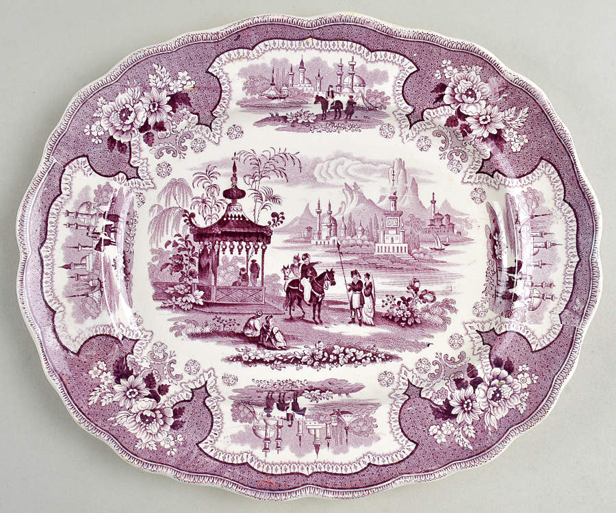Palestine Mulberry 11" Oval Serving Platter by Adams China-1