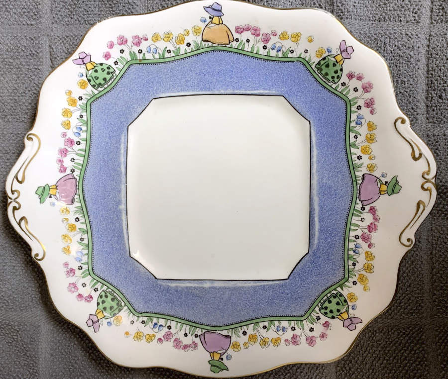 Dorothy Square Handled Cake Plate by Adderley-1
