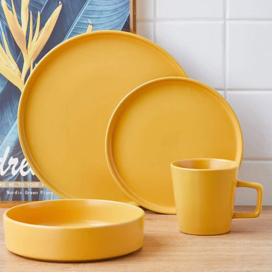 Cleo Yellow Dinner Plate by Stone Lain-1