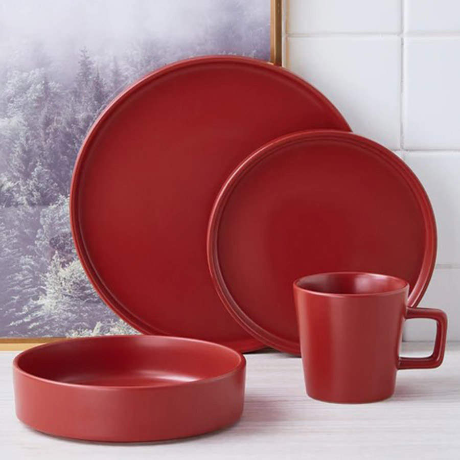 Cleo Red Dinner Plate by Stone Lain-1