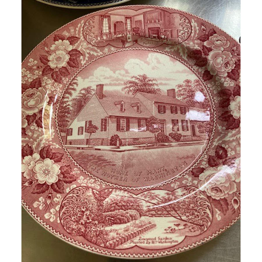 Home of Mary Washington-Red Dinner Plate by Adams China-1