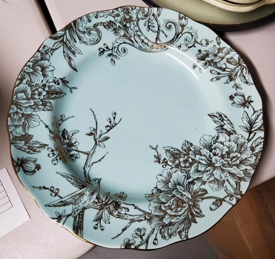 Adelaide Turquoise Gold Dinner Plate by 222 Fifth (PTS)-1