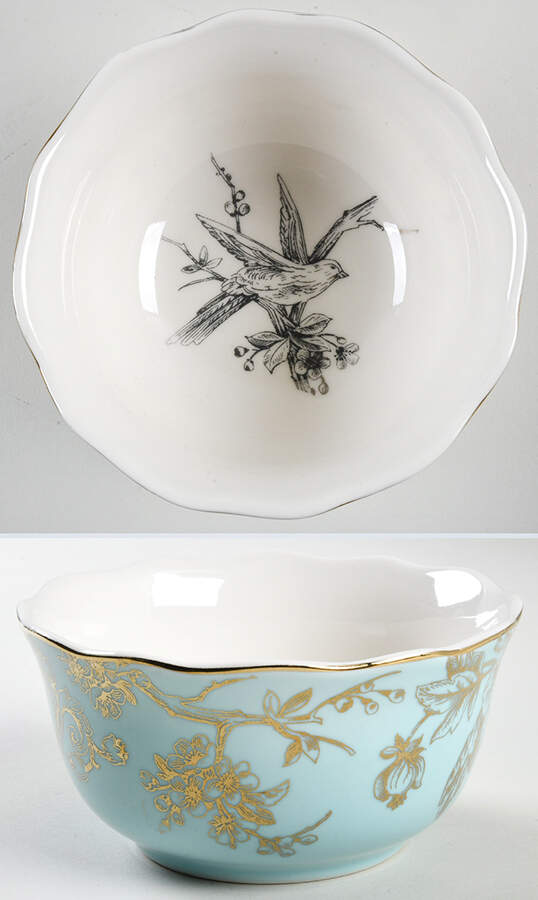 Adelaide Turquoise Gold Coupe Cereal Bowl by 222 Fifth (PTS)-1