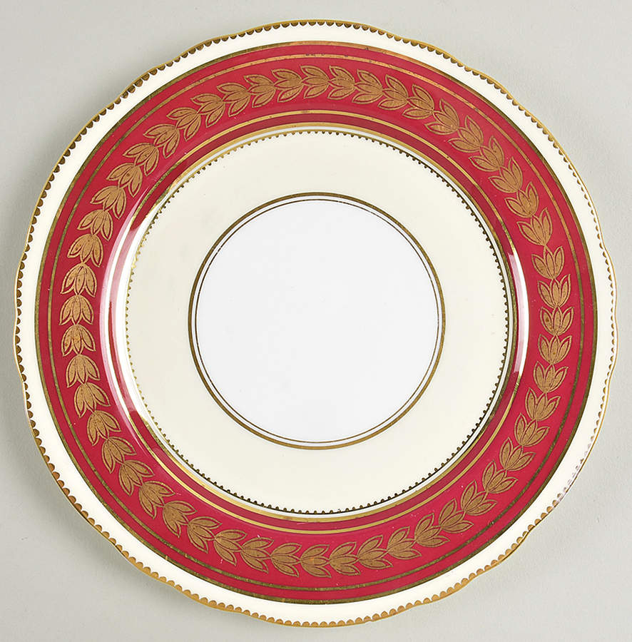 Dorchester Maroon (No Floral) Salad Plate by John  Aynsley & Sons-1