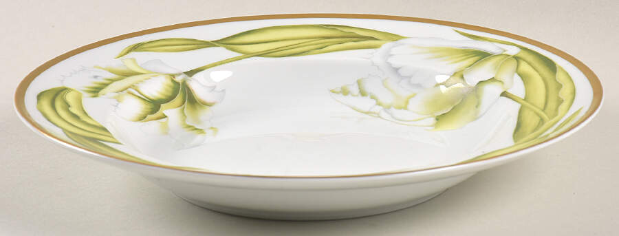 White Tulips Large Rim Soup Bowl by Anna Weatherley-1