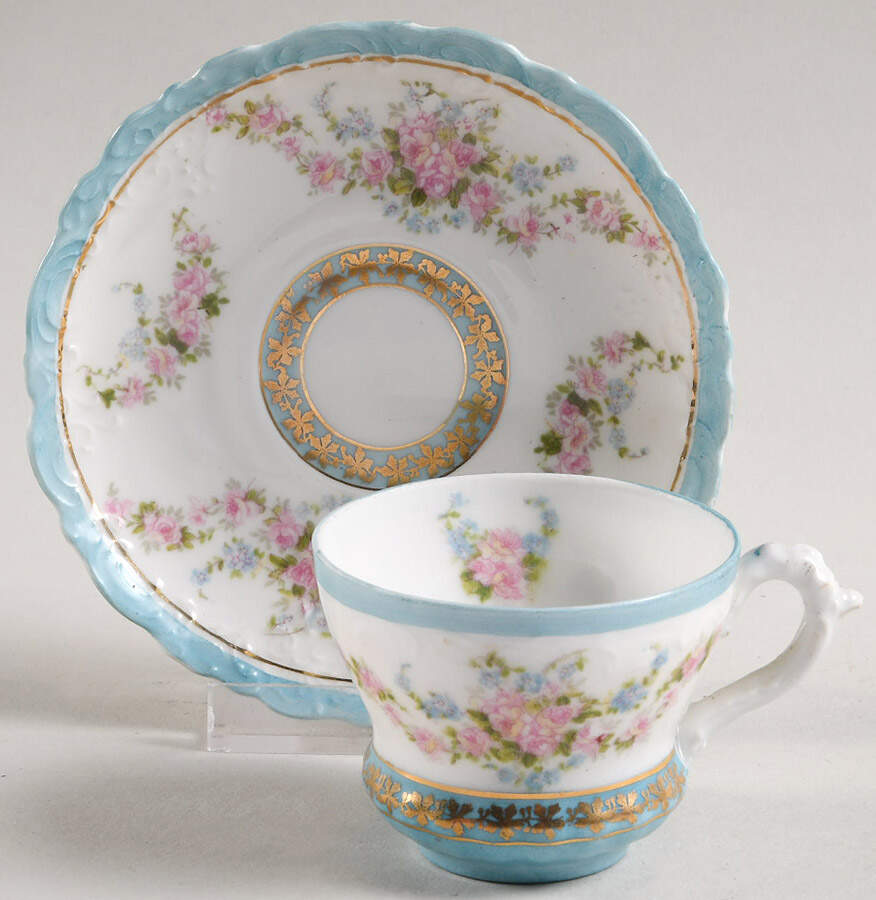 AUS560 Flat Demitasse Cup & Saucer Set by Austria-1
