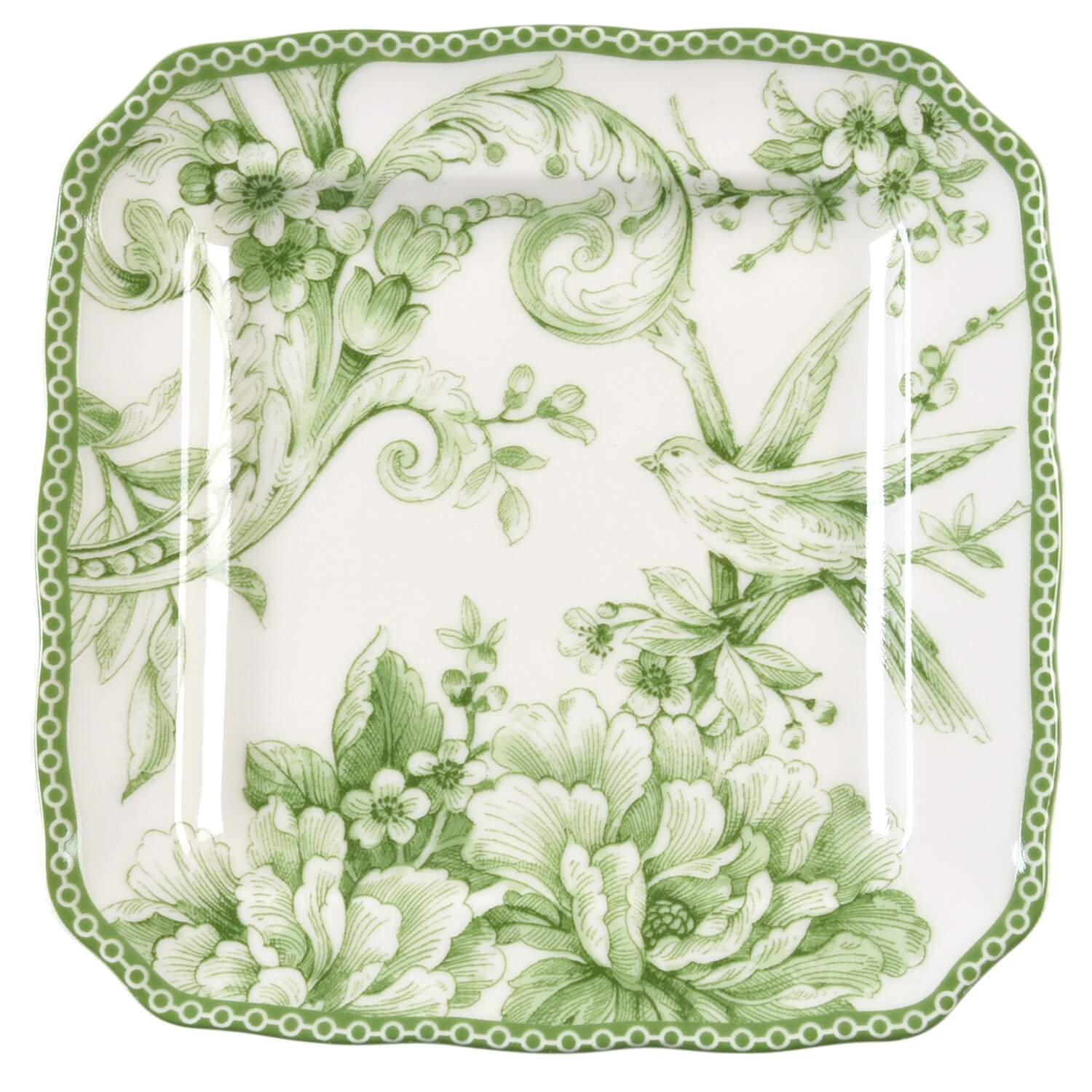 Adelaide Moss Green Square Appetizer Plate by 222 Fifth (PTS)-1