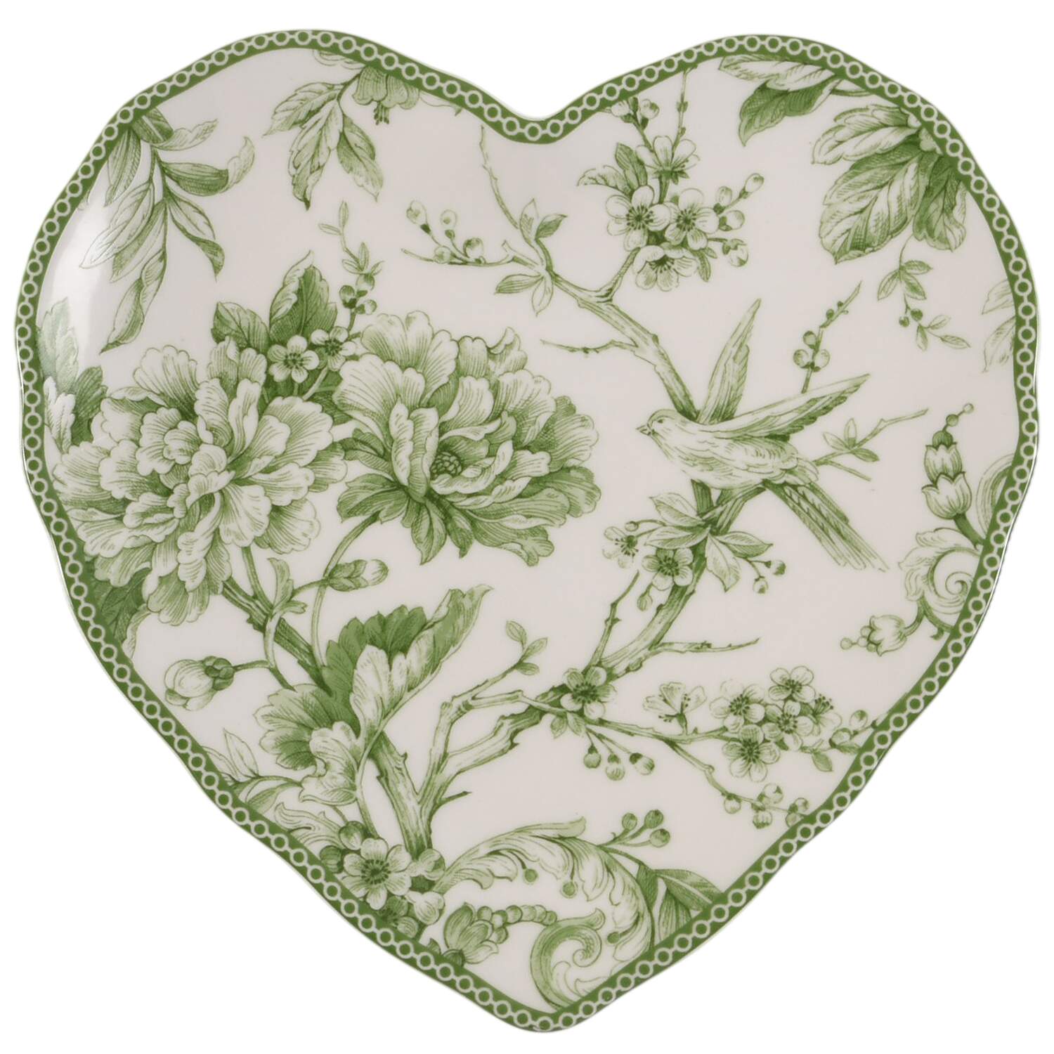 Adelaide Moss Green Heart Shaped Plate by 222 Fifth (PTS)-1