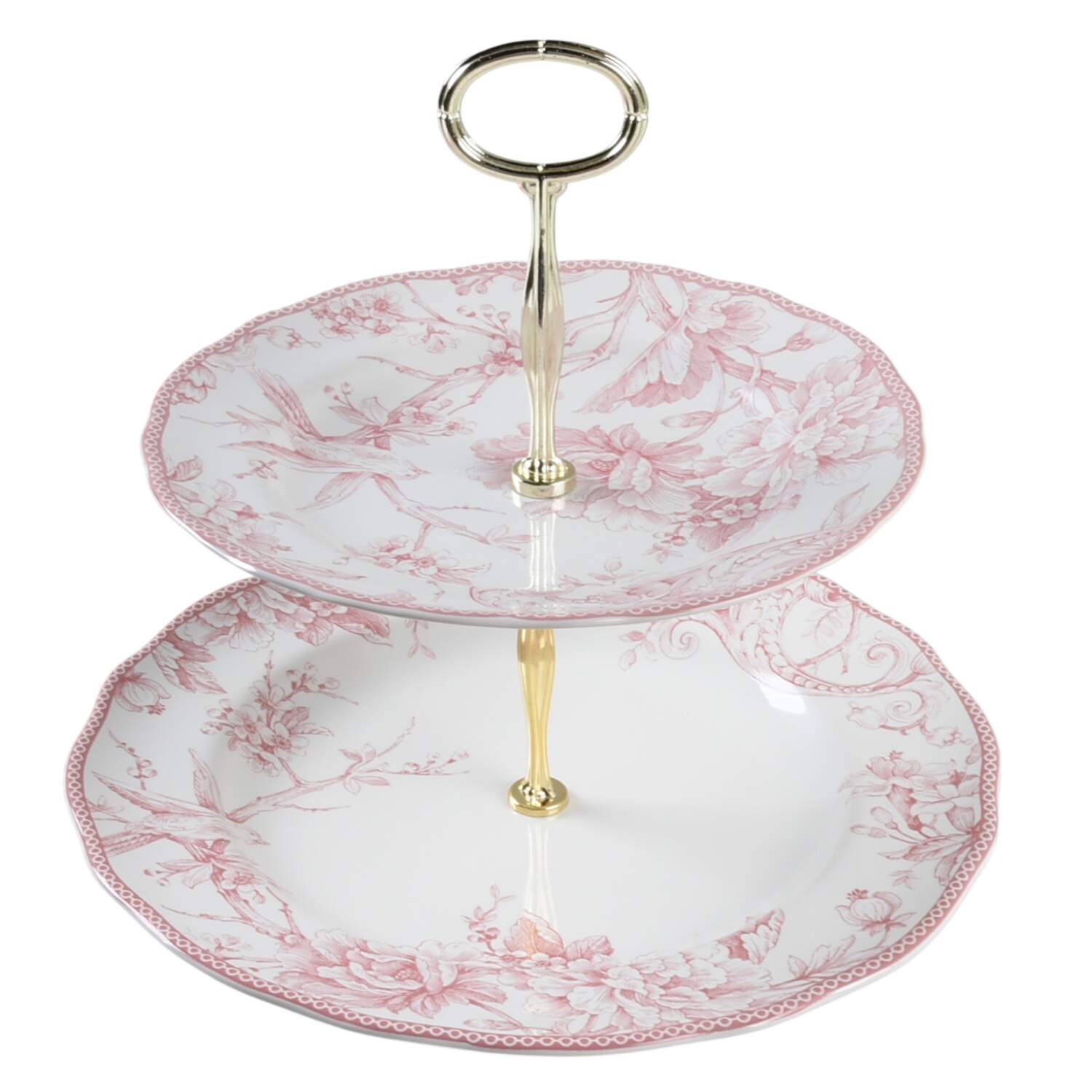 Adelaide Blush 6 5/8"-10"  2 Tiered Serving Tray (Dp, Sp) HC by 222 Fifth (PTS)-1