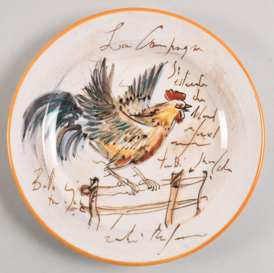 Italian Rooster Salad Plate by Artimino-1