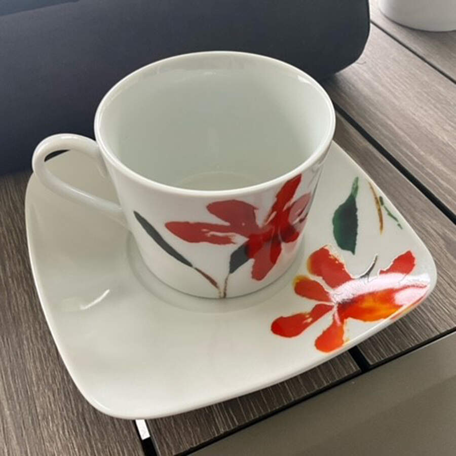 Confidence Flat Cup & Saucer Set by Ambry Designs-1
