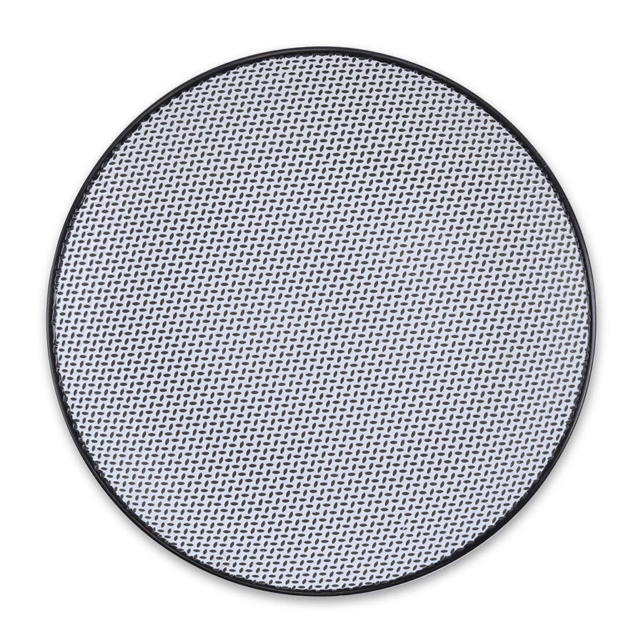 Daisy-Black & White Dinner Plate by Stone Lain-1