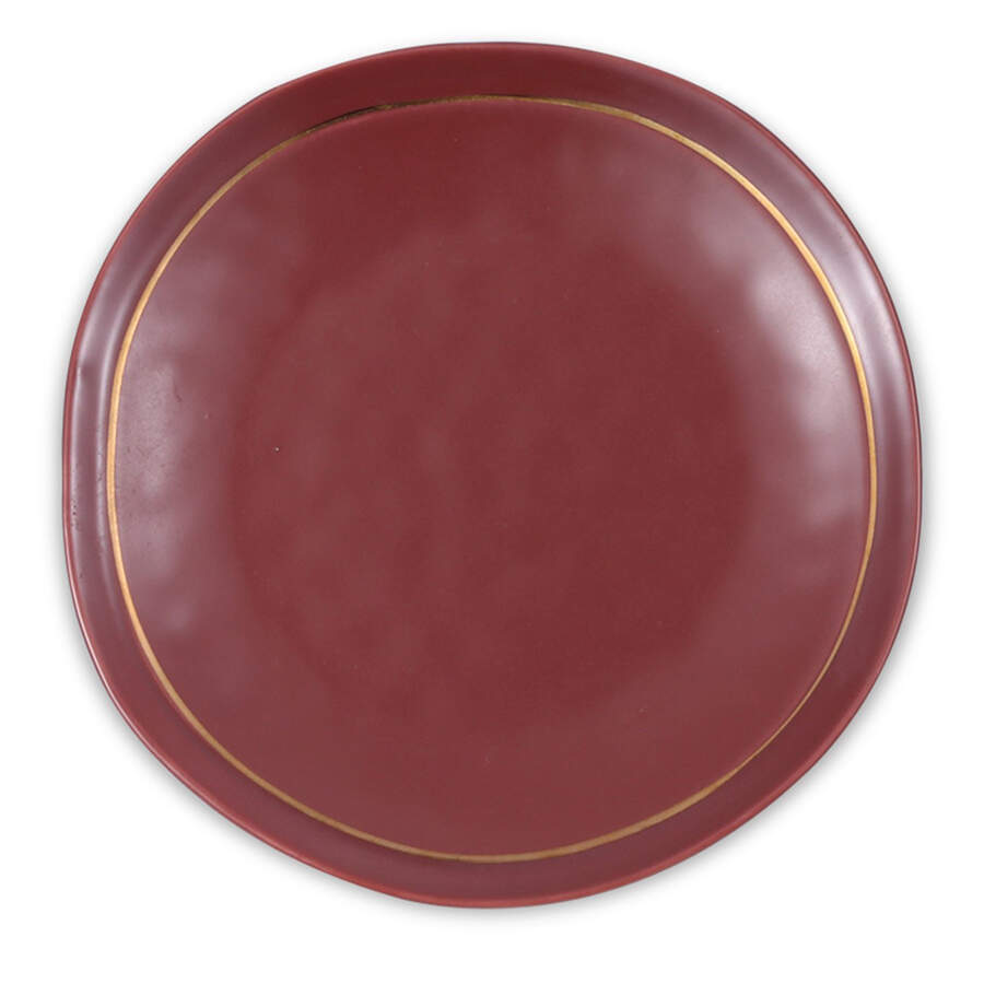 Clara Burgundy Salad Plate by Stone Lain-1
