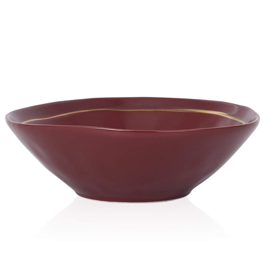 Clara Burgundy Coupe Cereal Bowl by Stone Lain-1